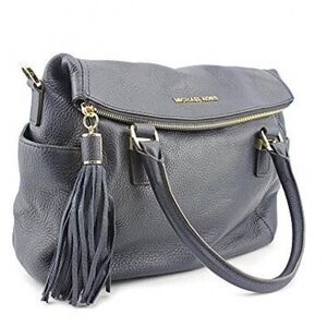 Michael Kors Weston Leather Medium Satchel Shoulder Crossbody Bag Black